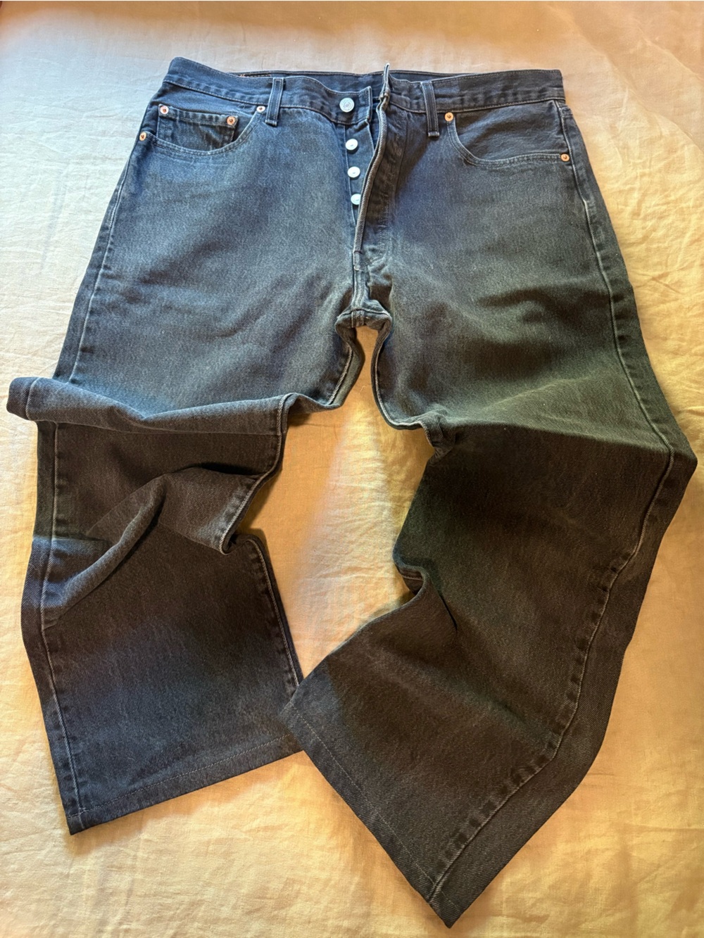 Levi’s black denim 501 jeans - size 36w x 32l - 100% cotton